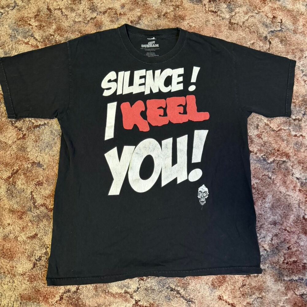 2011 Jeff Dunham black Silence I Keel You Humor comedian Tee size Large
